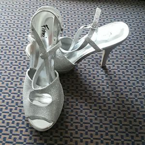 Silver Glitter Heels